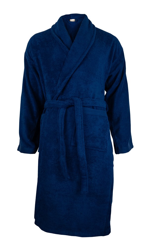 Biologische badjas - marineblauw