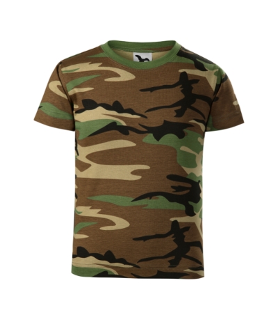T-shirt kinderen Camouflage camouflage bruin