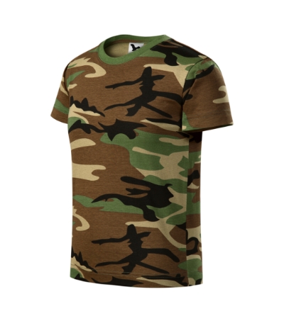 T-shirt kinderen Camouflage camouflage bruin