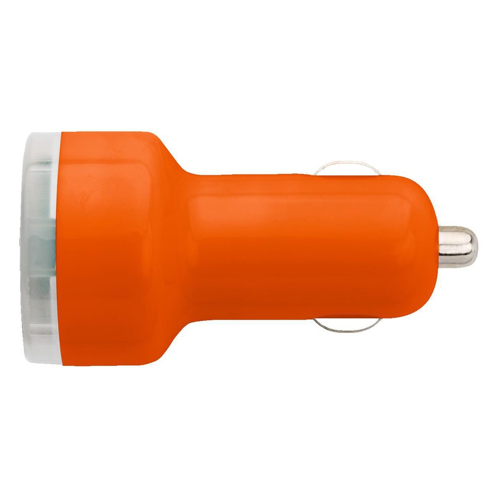 Dubbele USB oplader voor in de auto, 12V - Oranje