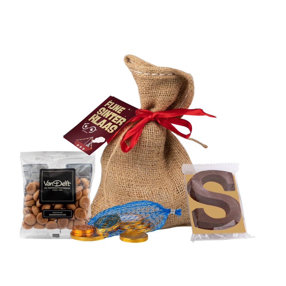 Jute zakje Sinterklaasmix